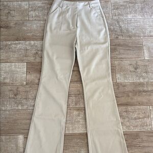 Priceless Vegan Leather Cream Women's Pants
